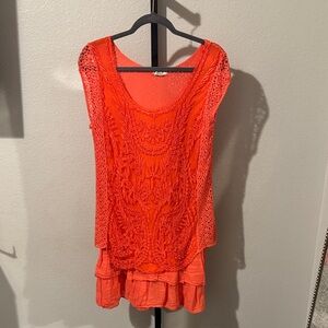 Lisa D. Orange Sleeveless Dress